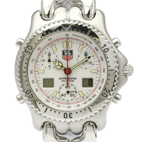TAG HEUER Sel Chronograph 200M Steel Quartz Mens Watch CG1111 Polished - Picture 1 of 8